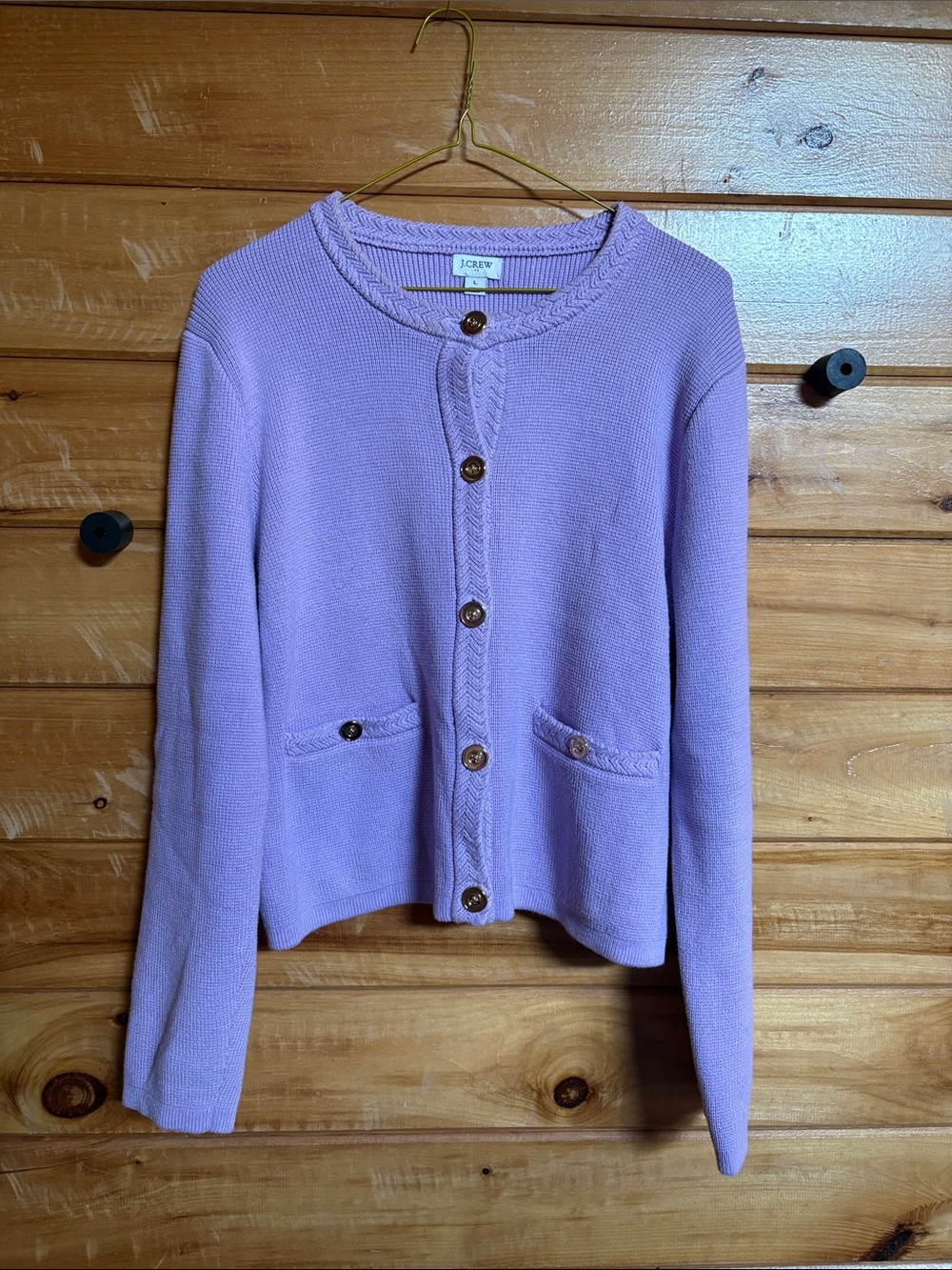 J. Crew Lavender Knit Lady Jacket Button-Front cardigan Sweater